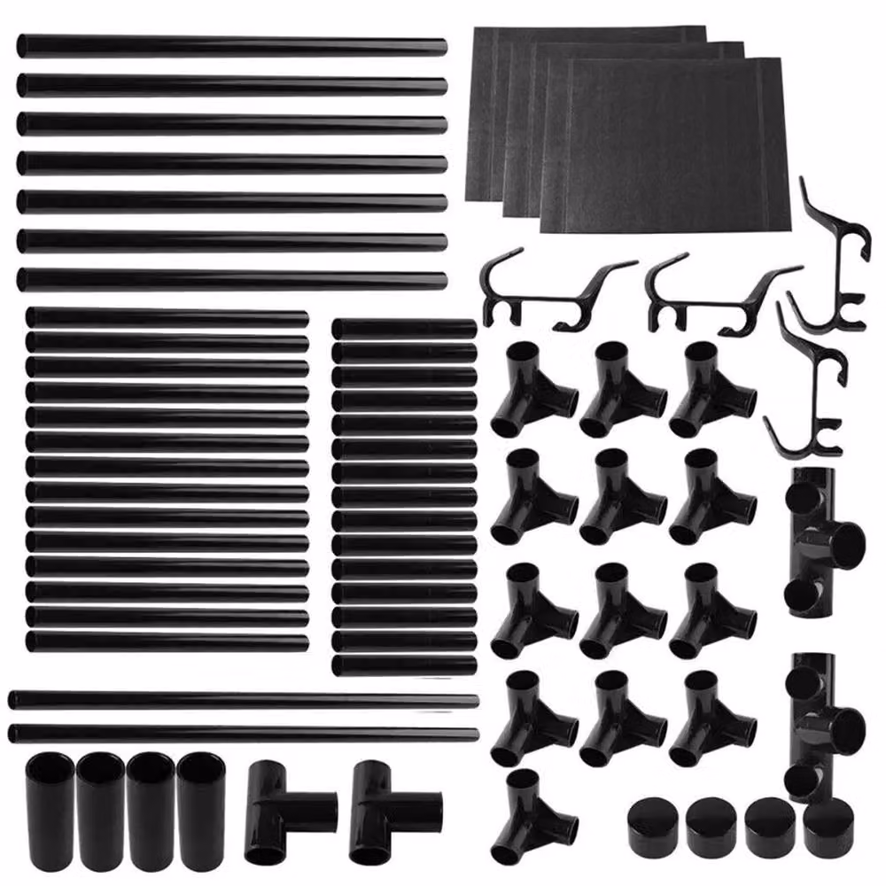 FLAVORA Matt Black Metal Clothes Hanging Rail Rack, W/D/H: 45 x 45 x 180 cm – 2