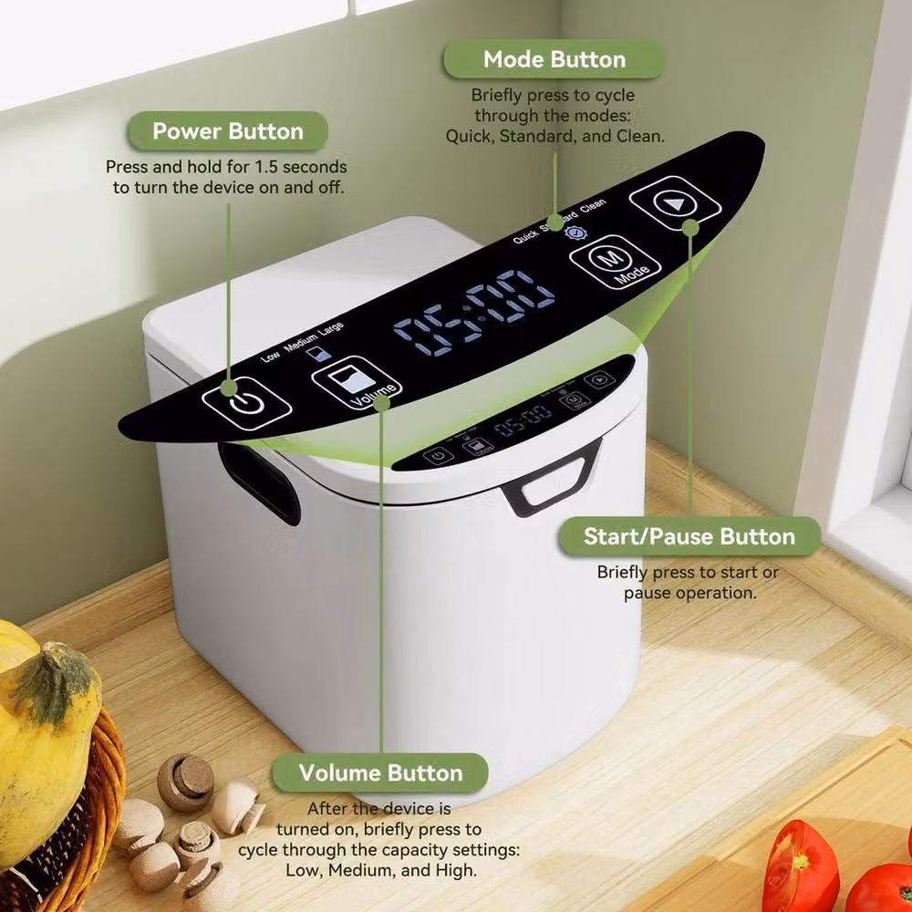 PAWNORA 4L Electric Kitchen Composter in White – 3