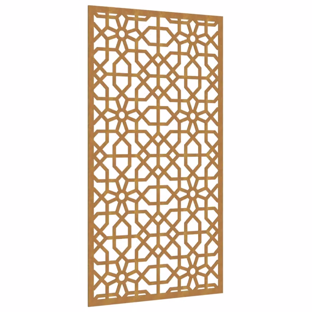 Berkfield Home Garden Moorish Geometric Wall Decoration, Brown Corten Steel, W: 105 cm, H: 55 cm – 2