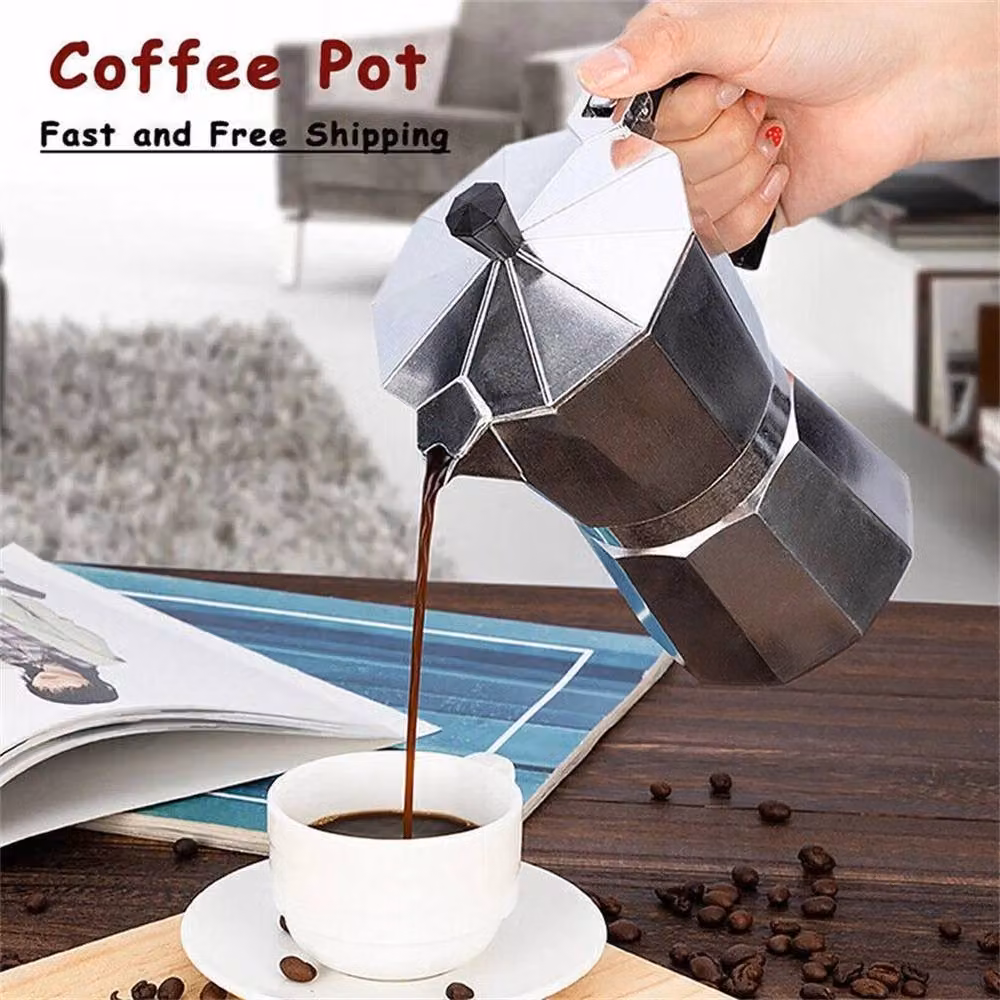 PAWNORA Silver 6-Cup Moka Percolator Coffee Maker, 300ml – 3