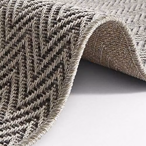 BT Carpet Nature Runner Indoor and Outdoor Non-Slip Flat Weave Grey Anthracite, W: 80 cm, L: 250 cm – 3