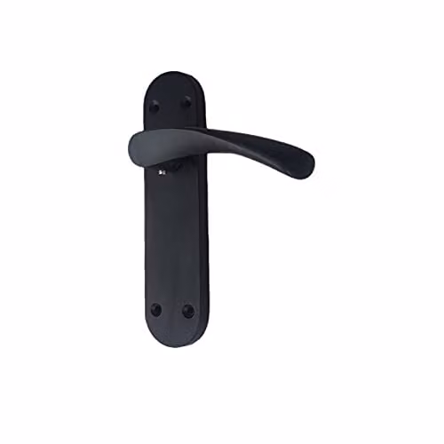 Golden Grace Astrid Door Handles on Backplate, Matt Black, W: 182 mm, H: 45 mm