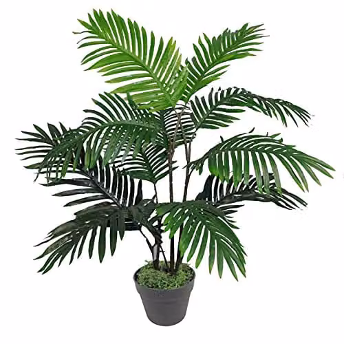 Leaf Design UK Large Realistic Artificial Palm Tree in Green, Height: 90 cm