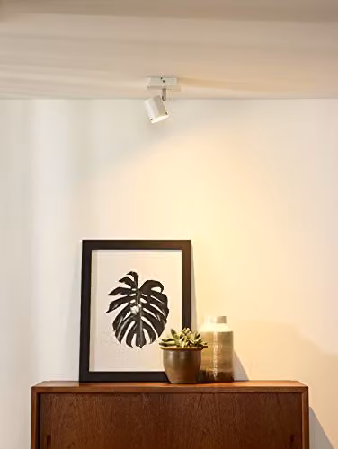 Lucide Rilou Dimmable Adjustable LED Ceiling Spotlight in White with GU10 Warm White Light – 2