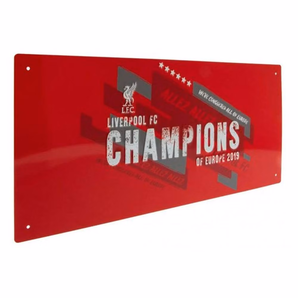 Liverpool FC Champions Of Europe Red Metal Street Sign – 2