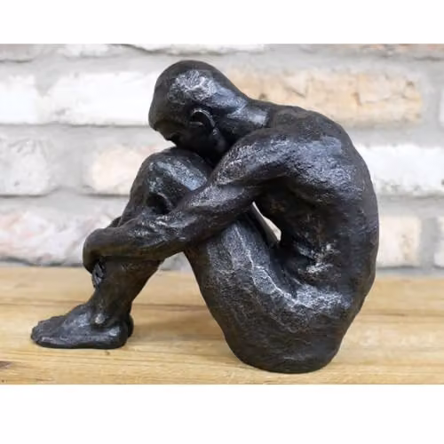 Gifts Direct 2 U Sitting Man Resin Ornament Sculpture in Black – 3