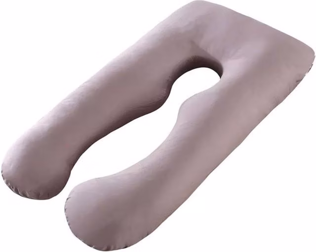 VOGREX Grey U-Shaped Maternity Pillow with Removable Washable Cover