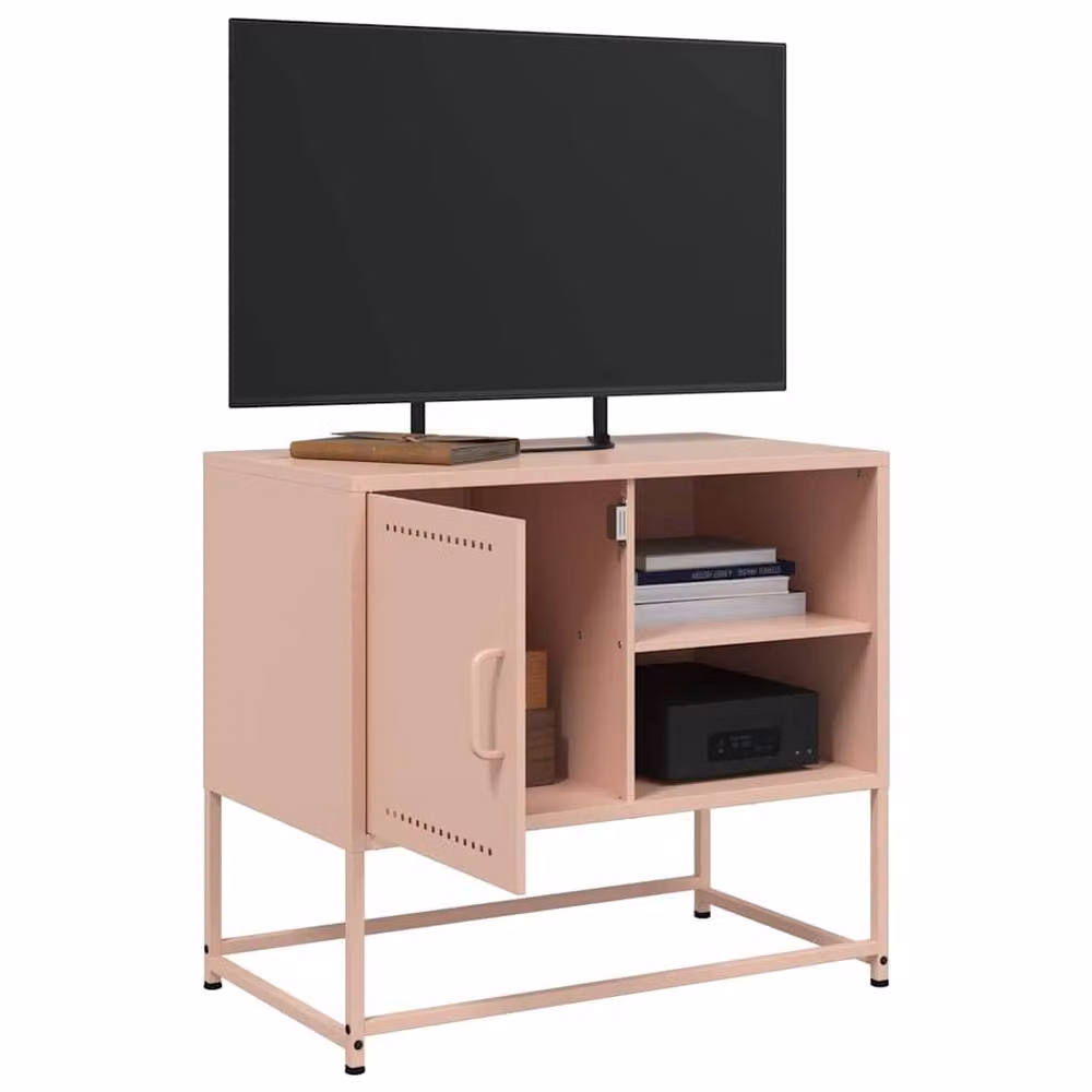 Berkfield Home Pink Metal TV Cabinet, W: 68 cm, D: 39 cm, H: 60.5 cm – 4