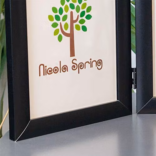 Nicola Spring Black Folding 2-Photo Frame, Rectangular Freestanding Display – 3