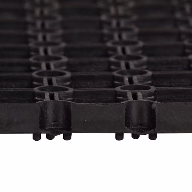 Berkfield Home Rectangular Rubber Door Mat, Black, W: 60 cm, D: 40 cm