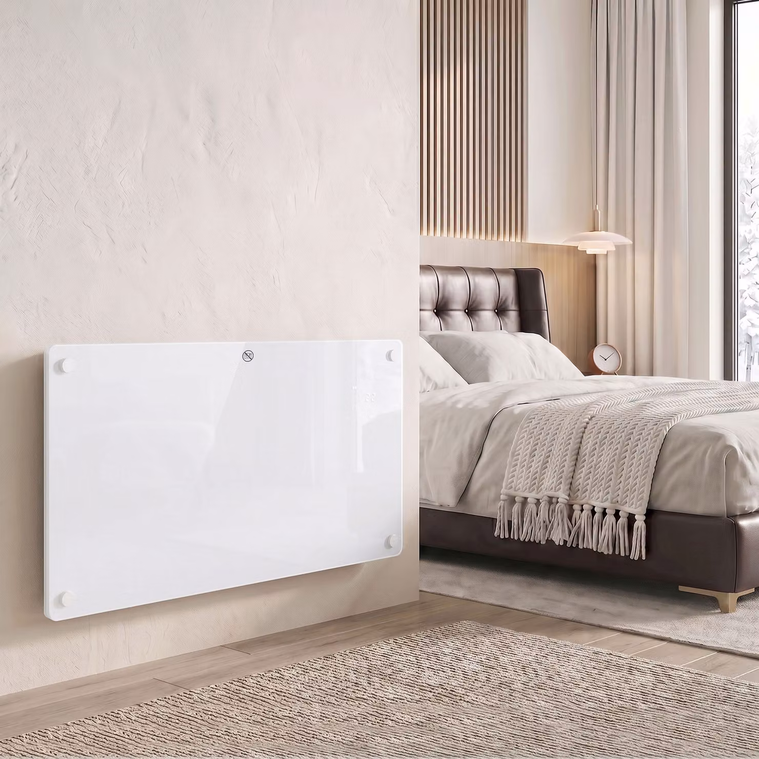 HOMCOM 1500W Smart Convector Panel Heater, White, Wall Mounted or Freestanding with WiFi App Control and Weekly Timer – 2