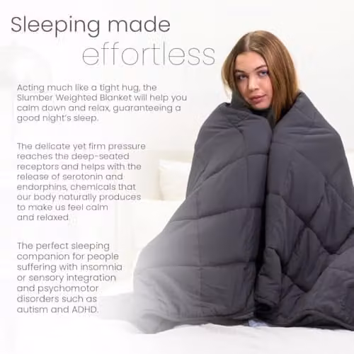 Allure Bath Fashions Slumber Weighted Blanket for Adults in Grey, W/D/H: 122 x 185 cm, 6.8 kg – 5