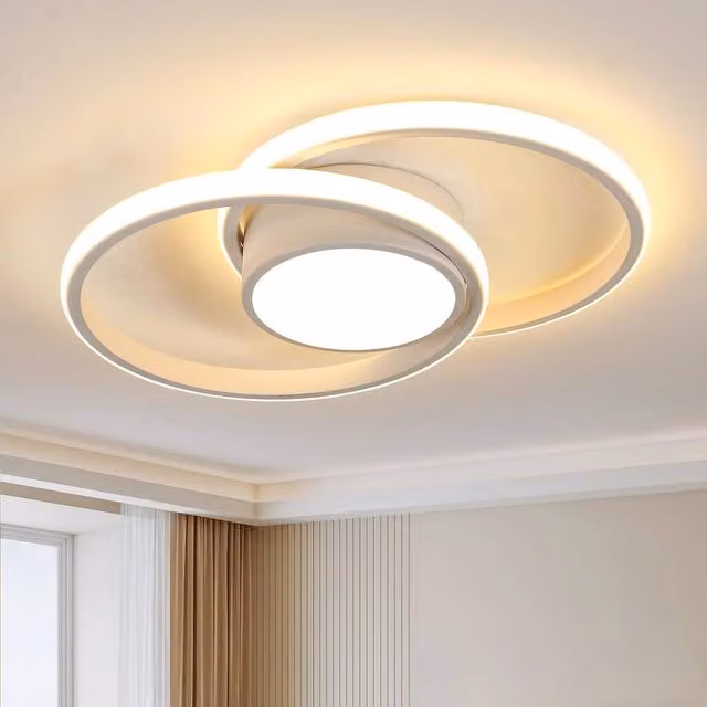 Goeco Modern Round LED Ceiling Light, 42 W, Warm White, Diameter: 40 cm, White