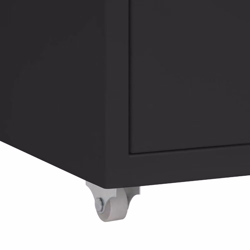 Berkfield Home Mobile Metal File Cabinet in Black, W/D/H: 28 x 41 x 69 cm – 3
