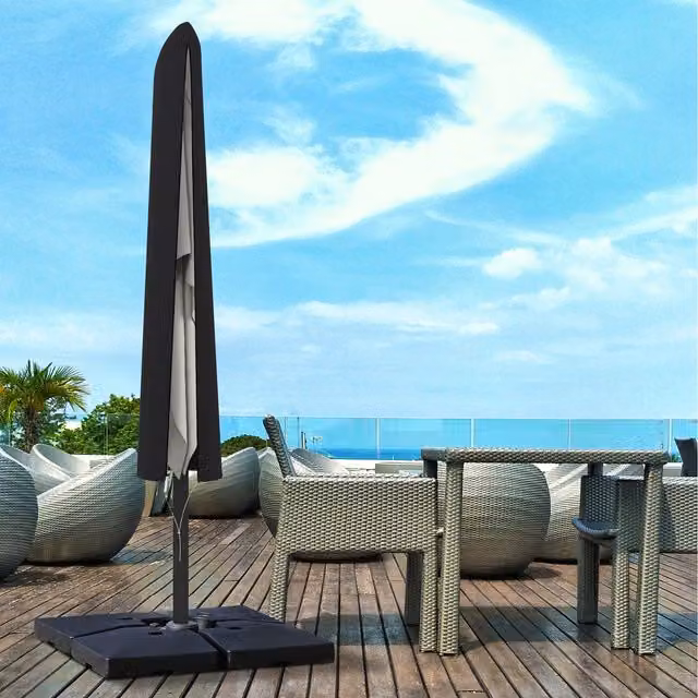 Outsunny Black Polyester Garden Parasol Cover