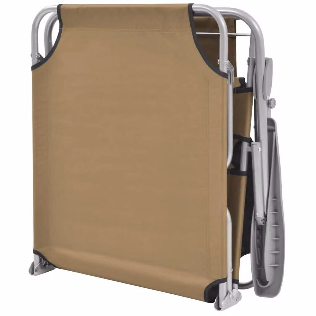 Berkfield Home Folding Sun Lounger with Canopy and Adjustable Headrest in Beige Steel – 3