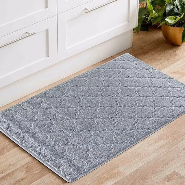 RugsbyDesire Ivy Trellis Design Anti Slip Washable Runner Doormat, Silver/Grey, W: 80 cm, L: 150 cm