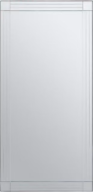 Orsina Sana Rectangular Striped Wall Mirror with Gold Metal Frame – 1