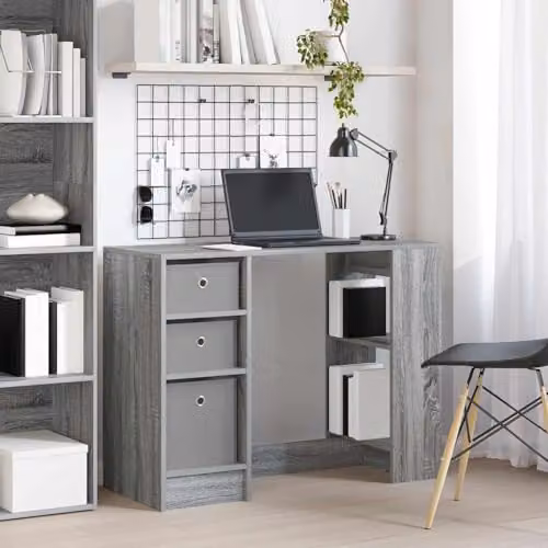 vidaXL Modern Writing Desk in Grey Sonoma, W/D/H: 100 x 40 x 75 cm – 2