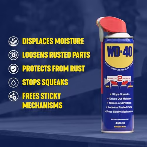 WD-40 Multi-Use Lubricant Smart Straw Aerosol Spray, 450ml x 3, Blue – 3