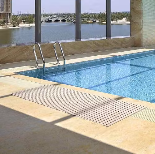 Nicoman Anti-Slip PVC Duckboard Shower Mat in Beige, W: 61 cm, D: 43 cm – 3