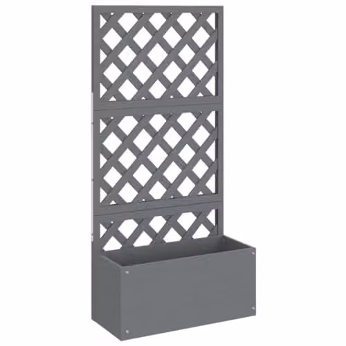 vidaXL Grey WPC Trellis Planter Tub W: 65 cm, D: 33 cm, H: 135 cm – 1
