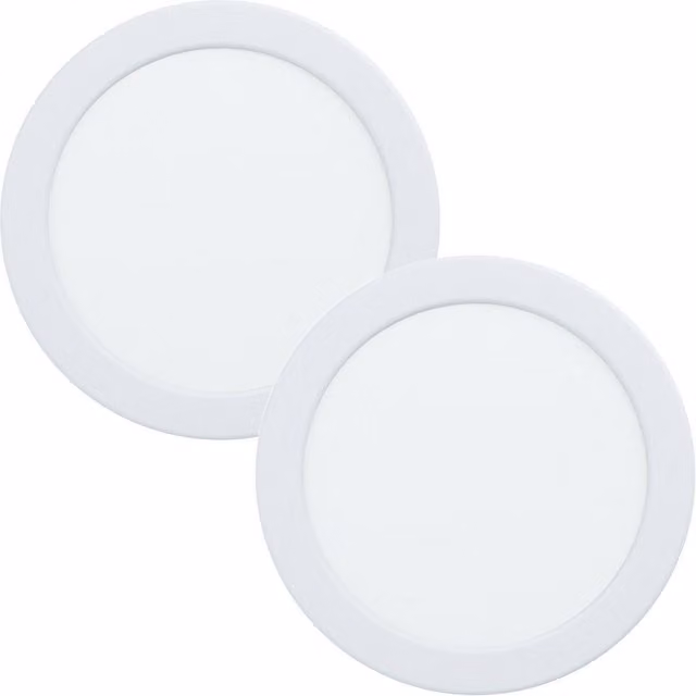 Loops 2 Pack White LED Wall and Ceiling Flush Downlight, 10.5W, 4000K Cool White, 166mm