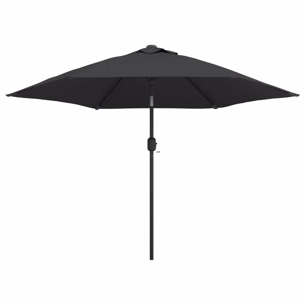 Berkfield Home Outdoor Parasol with LED Lights and Steel Pole, Anthracite Black, 300 cm – 2