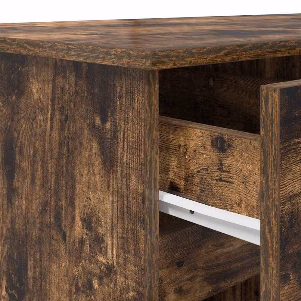 Berkfield Home Modern Writing Desk in Smoked Oak, W/D/H: 140 x 49 x 76 cm – 6