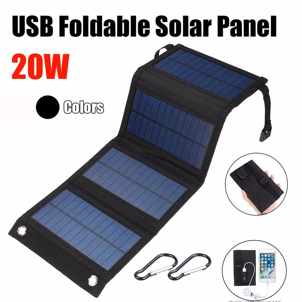 FLAVORA Solar Folding Power Bank Panel Charger in Black – 6