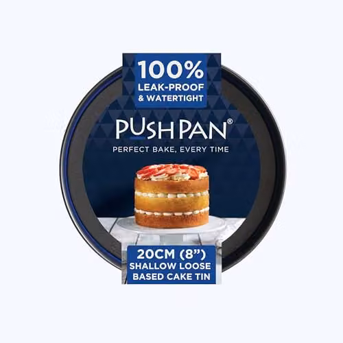 PushPan Non-Stick Round Cake Tin Set of 2, Grey, Diameter: 20 cm