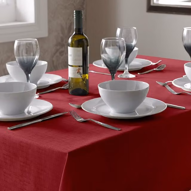 Terrys Plain Red Polyester Tablecloth