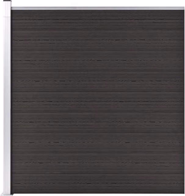 Berkfield Home WPC Fence Panel, Black, W: 175 cm, H: 186 cm