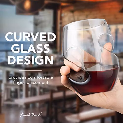 Final Touch Conundrum Red Wine Glasses, Set of 4, 473ml, Transparent – 3