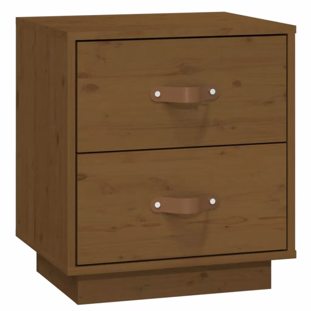 Berkfield Home Set of 2 Honey Brown Solid Wood Pine Bedside Cabinets, W: 40 cm, D: 34 cm, H: 45 cm – 5