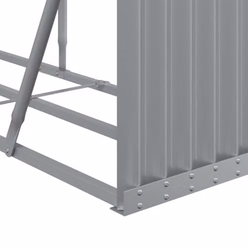 vidaXL Log Holder in Grey Galvanised Steel W/D/H: 180 x 45 x 100 cm – 3