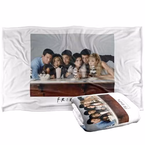 Warner Bros. Friends Milkshake Silky Touch Super Soft Fleece Throw Blanket, Multicolour, W: 91.44 cm x L: 147 cm – 1