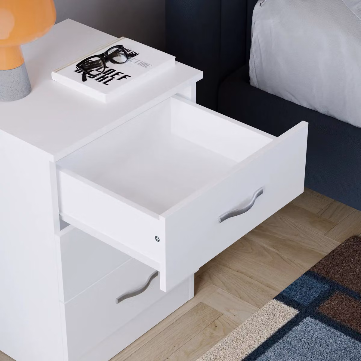 Vida Designs Riano 3 Drawer Bedside Cabinet in White – 4
