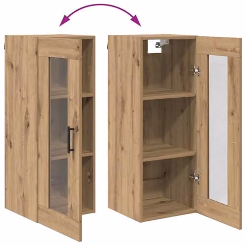 vidaXL Modern Brown Tall Unit with 3 Internal Drawers and Shelves, W/D/H: 34.5 x 34.0 x 180.0 cm – 3
