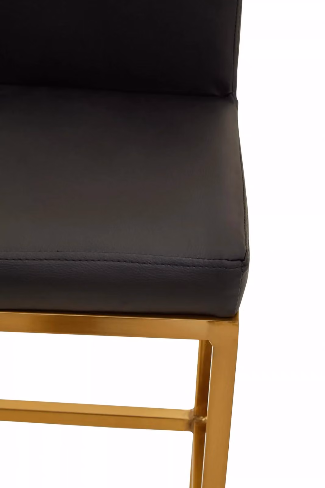 Interiors by Premier Baina Modern Bar Chair in Black and Gold with Faux Leather and Metal Finish – 4