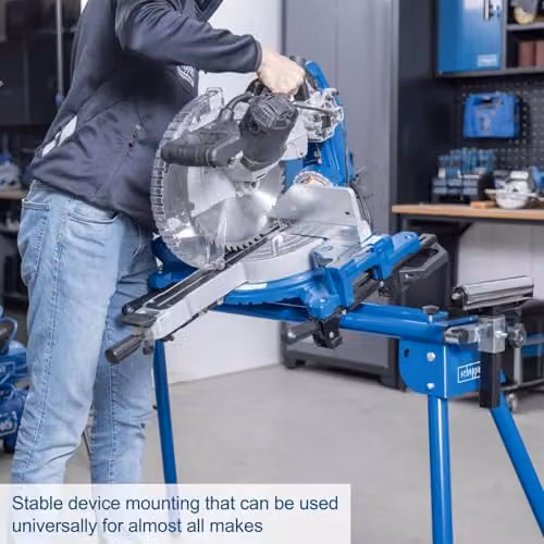 Scheppach UMF1600 Universal Mitre Saw Stand, Foldable and Height Adjustable, Blue – 2