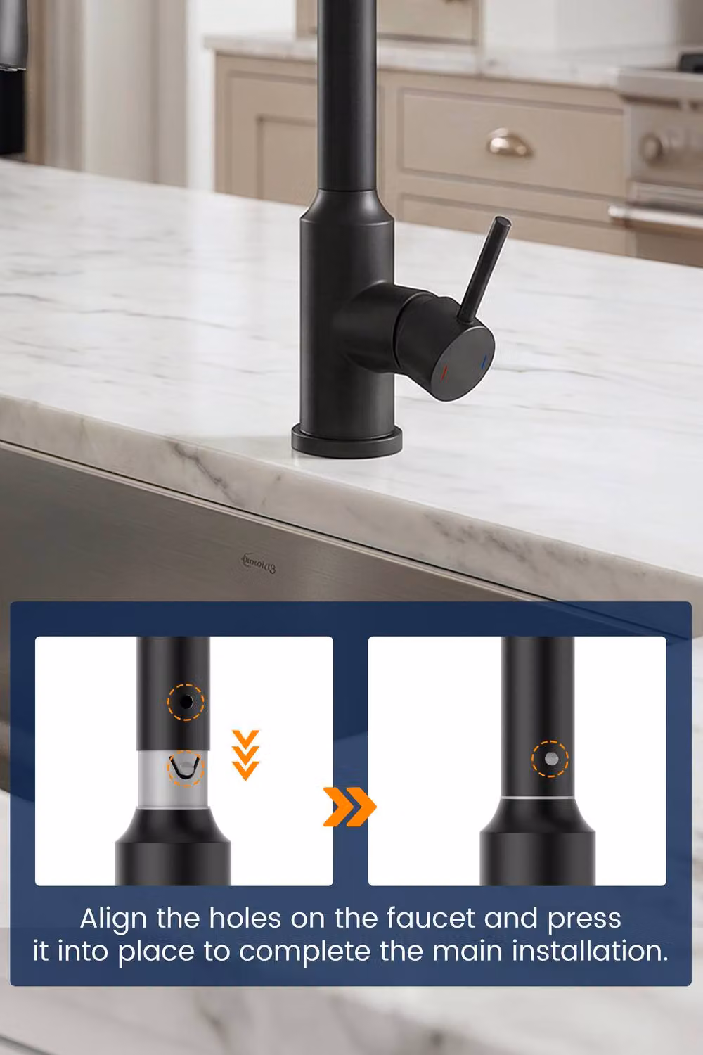 JANLEMNY Matte Black Pull Out Kitchen Mixer Tap with 3 Spray Modes – 5