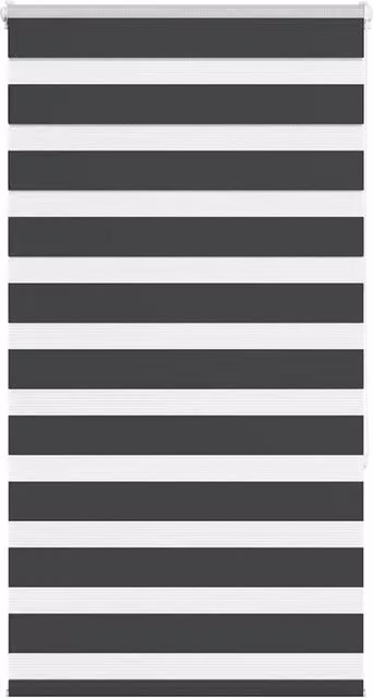 Berkfield Home Black Zebra Day and Night Blind, W: 85 cm, H: 150 cm