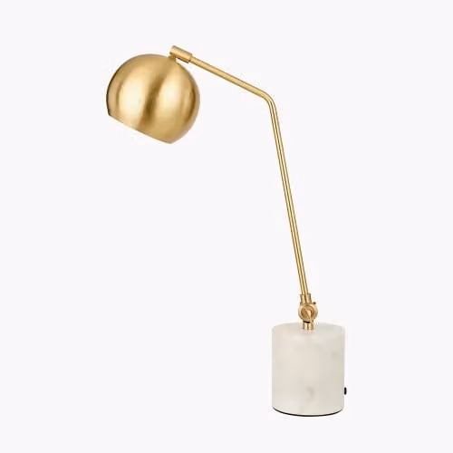 Ruma Gold Metal and Marble Table Lamp – 2