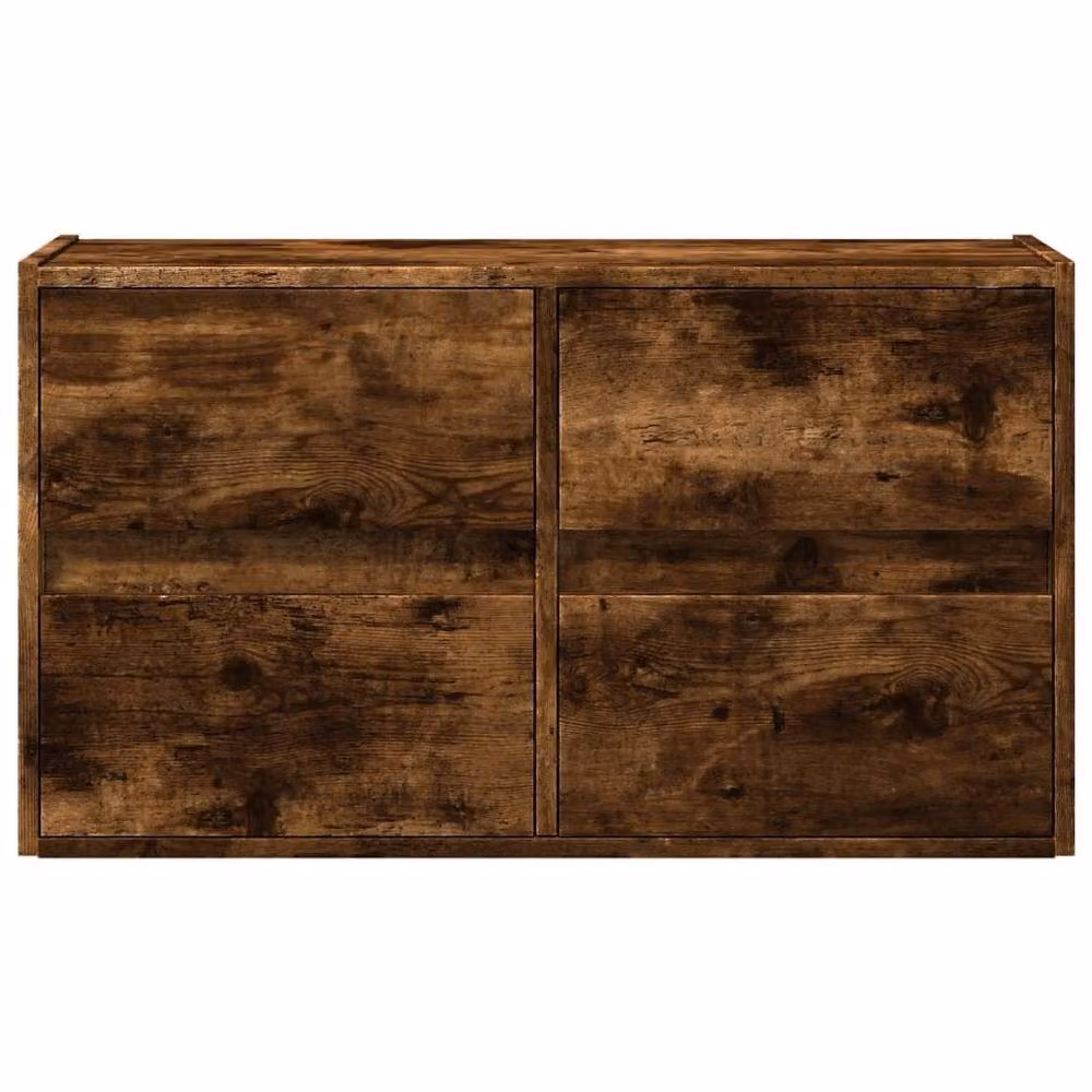 Berkfield Home TV Wall Cabinet with LED Lights in Smoked Oak Brown, W/D/H: 80 x 31 x 45 cm – 5