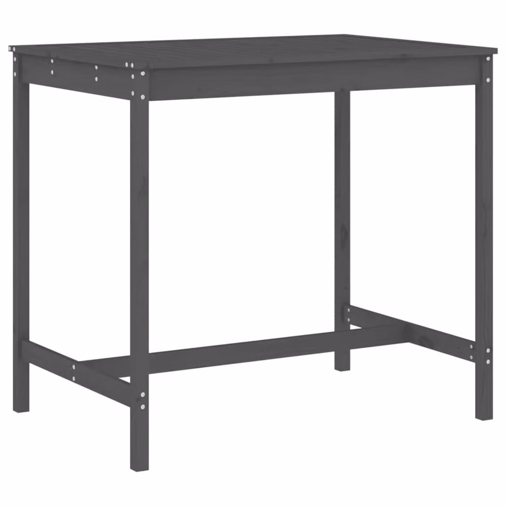 Berkfield Home Beautiful 5 Piece Grey Solid Wood Pine Garden Bar Set – 3