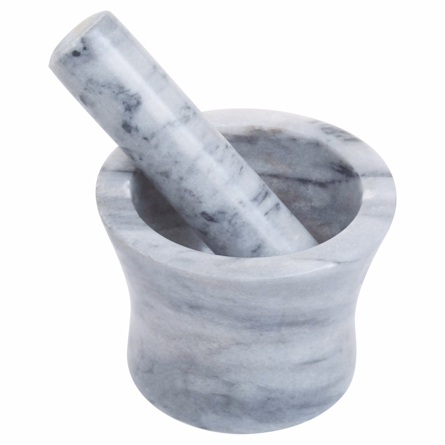Orsina Salerno Grey Marble Curved Mortar and Pestle with Non-Slip Base – 2