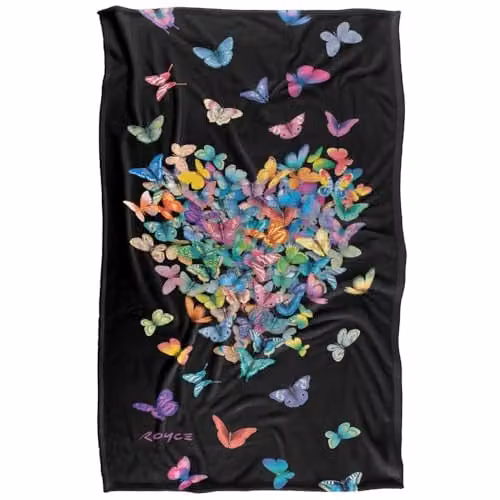 JQ Licensing Royce Mcclure Wildheart Butterflies Silky Touch Super Soft Fleece Throw Blanket, Multicolour, W/D/H: 91 x 147 cm – 1