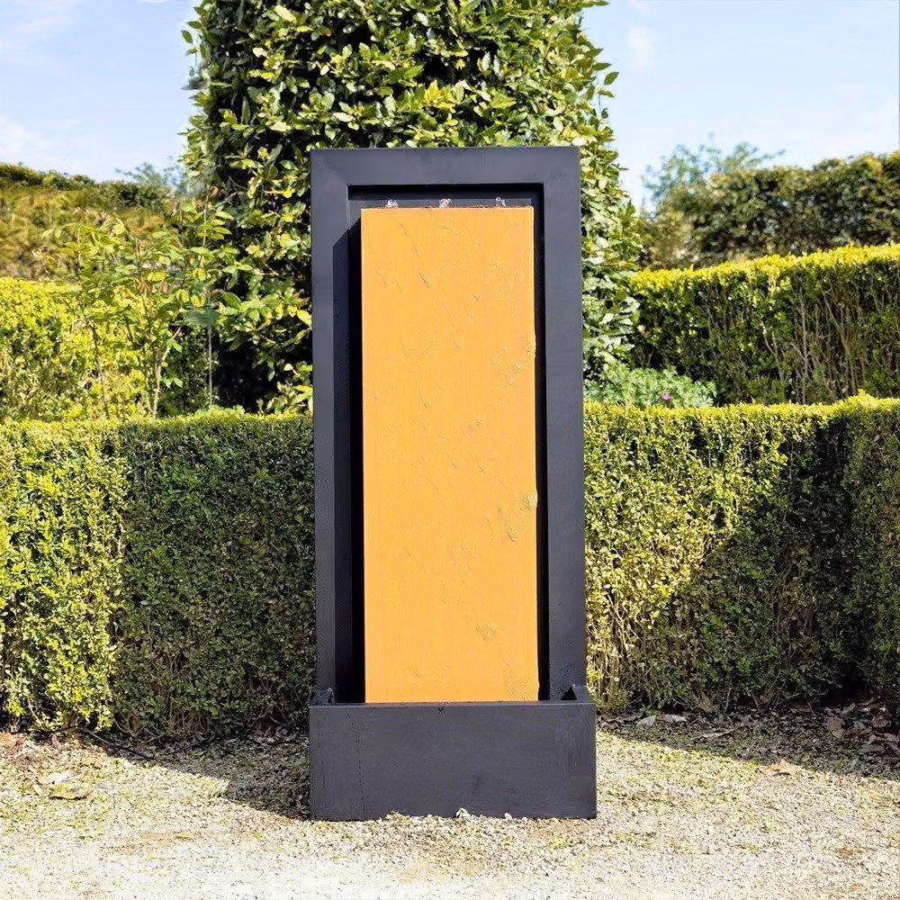 Primrose Almeida Black Zinc Column Water Wall Fountain with Lights, Height: 120 cm – 2