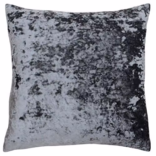 Riva Paoletti Verona Square Velvet Cushion Cover in Grey, W/D/H: 55 x 55 x 55 cm